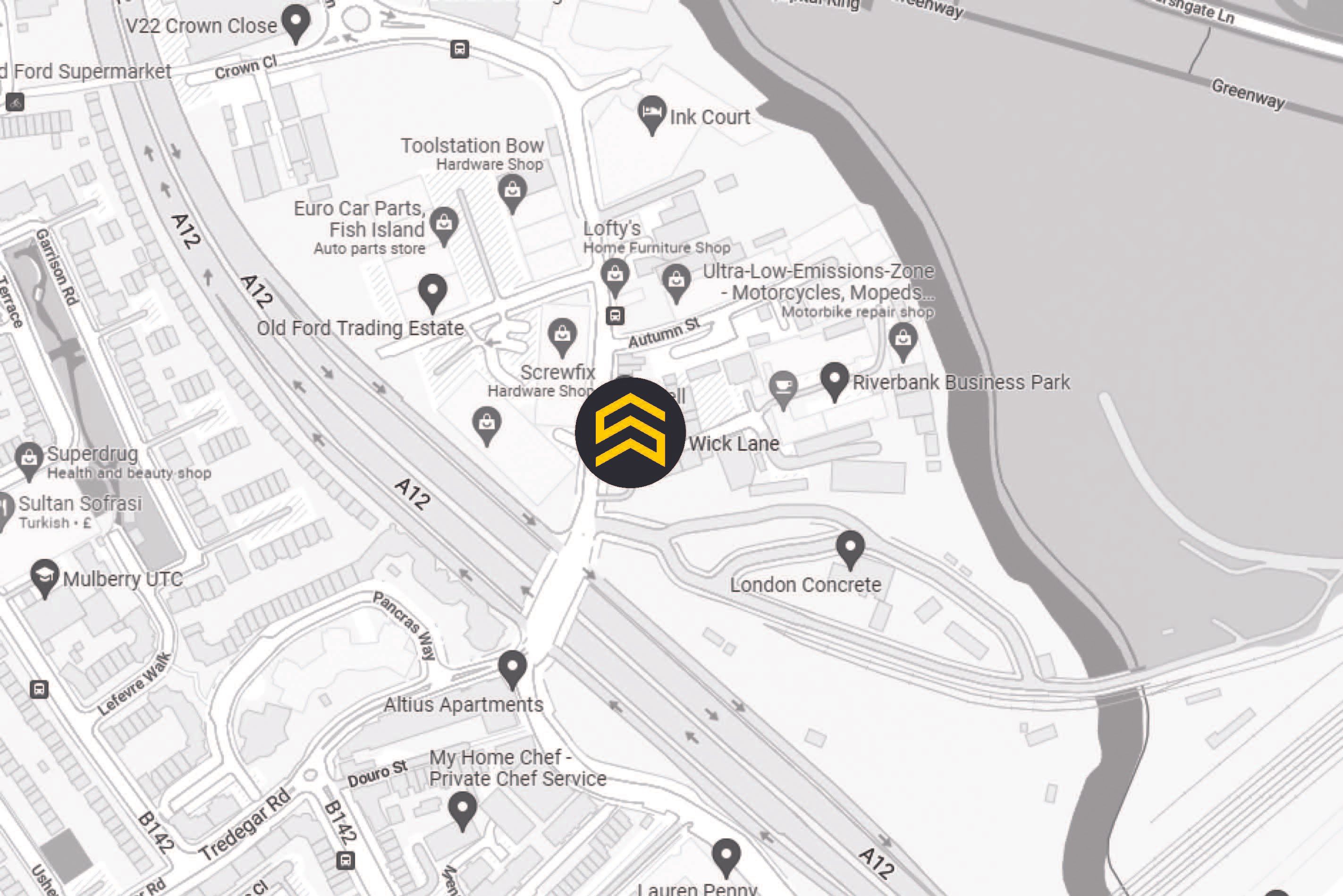 Insights 455 Wick Lane, Bow E3 2TB Map - Strettons